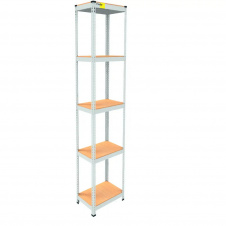 Металевий стелаж Emby Light Series 2400х450x300 мм 5 полиць ДСП до 100 кг Білий