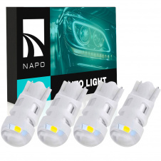 Комплект світлодіодних ламп Napo T10-3528-2smd W5W T10 4 шт Білий (2513835730)