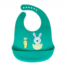 Слинявчик силіконовий "Зайчик" Mega Zayka MGZ-0611 (Green) з кишенею