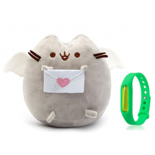 Набір М'яка іграшка Pusheen cat з листом Gray і дитячий силіконовий браслет від комарів (vol-1089)