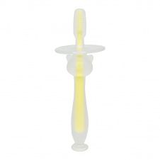 Силіконова зубна щітка Mumlove Mega Zayka MGZ-0707(Yellow) з обмежувачем