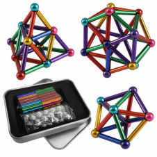 Фото - Магнітний конструктор для дітей Neocube Buckyballs amp; Buckybars головоломка-антистрес у боксі 63 деталі Кольоровий Магнітний конструктор для дітей Neocube Buckyballs amp; Buckybars головоломка-антистрес у боксі 63 деталі Кольоровий