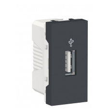 Розетка USB Schneider Electric NU342954 для передачи данных 1М (антрацит)