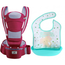 Хипсит эрго-рюкзак кенгуру переноска слюнявчик-трансформер Baby Carrier 20 кг 6 в 1 Бордовый (vol-9881)