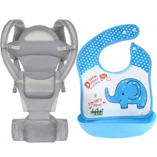 Хипсит эрго-рюкзак кенгуру переноска слюнявчик-трансформер Baby Carrier 20 кг 6 в 1 Серый (vol-9897)