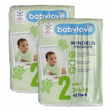 Дитячі підгузки Babylove Premium 2 mini (3-6 кг) 84 шт