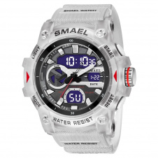 Тактичний наручний годинник Smael 8086 White (16680-hbr)