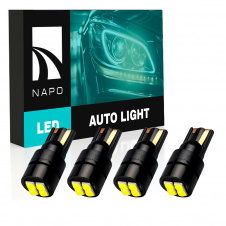 Комплект світлодіодних ламп Napo LED T10-3030-4smd W5W T10 4 шт Білий (2470579318)
