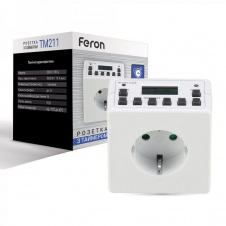 Розетка з таймером Feron TM211 75х76х78 мм iz16827