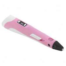 3D ручка c LCD дисплеем 3DPen Hot Draw 3 Pink+Досточка+Ножницы+Комплект эко пластика для рисования 209 метров