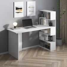 Фото - Письмовий стіл з полицями No Brand Open shelf 1250х600х750 мм Білий (10198838) Письмовий стіл з полицями No Brand Open shelf 1250х600х750 мм Білий (10198838)