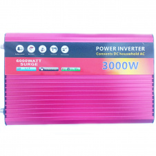 Автомобильный инвертор Power Inverter 002 c 12V на 220V 3000W модифицированная синусоида Red (11038-hbr)