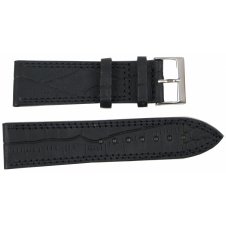Ремешок для часов кожаный Mykhail Ikhtyar 24 мм Черный (S24-619S black)
