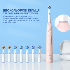 Електрична зубна щітка, що обертається з футляром Bitvae R2 8 насадок Pink Ворожба