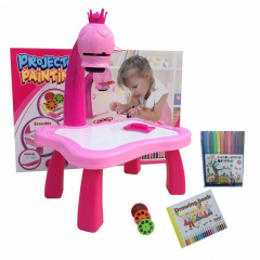 Детский столик для рисования RIAS Projector Painting с проектором Pink (3_01476) Братское