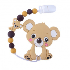 Прорезыватель "Коала" Bambi WD210712 с силиконовыми бусами Коричневый Березнеговатое