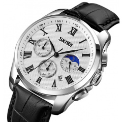 Чоловічий годинник Skmei White Moon Чорний/Білий Кропивницкий