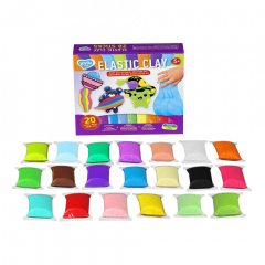 Набір для ліплення з повітряним пластиліном Elastic Clay TM Lovin 70140 20 стиків Весёлое