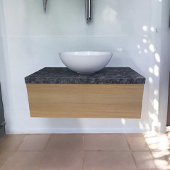 Пластикова підвісна тумба The MIX Ламі 4236 mat 5057 mat з умивальником 110х30х45 см Mona Василівка