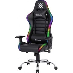 Геймерське крісло Defender Ultimate поліуританове з RGB підсвічуванням Чорний Киев