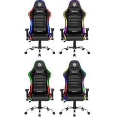 Геймерське крісло Defender Ultimate поліуританове з RGB підсвічуванням Чорний Киев