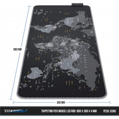 Геймерський килимок з підсвічуванням для миші Feel Fit RGB 800x300x3 мм Чорний (2131) Оріхів