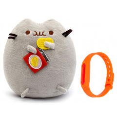 Набір М'яка іграшка Pusheen cat з чіпсами Gray та Дитячий силіконовий браслет від комарів (vol-1090) Обухов