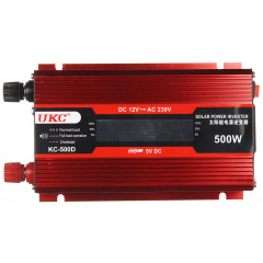 Перетворювач напруги інвертор UKC KC-500D 500W з LCD дисплеєм Red (3sm_386264640) Орехов