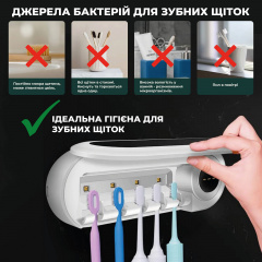 Настінний тримач та дезінфектор зубних щіток SBTR з УФ-Стерилізатором Косов