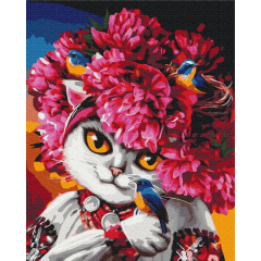 Картина за номерами BrushMe Преміум серії Патріот "Квітуча кішка ©marysha_art" 40х50см PBS53223 Покровськ