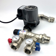 Змішувальний вузол Kvant Labaratory FLOMIX (Т) 25.60 KR 1" для теплої підлоги з насосом Боярка