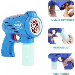 Іграшковий дитячий пістолет який генерує бульбашки Space Bubble Gun синій (AUAU06) Київ
