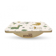 Дерев'яна дошка балансувальна по Більгоу без розмітки SwaeyBoard EVA Dino до 150 кг 55х33х10 см Різнокольоровий Буча