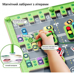 Дерев'яний магнітний лабіринт для розвитку малюків UrbanKids у стилі Монтессорі 29х29х1,5 см Різнокольоровий (LabKid) Житомир
