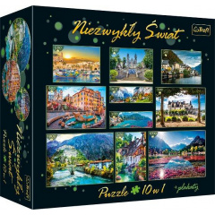 Подарунковий набір пазлів Trefl 10в1 "Прекрасний світ" до 1000 пазлів до 68х48 см 93114 Чорноморськ