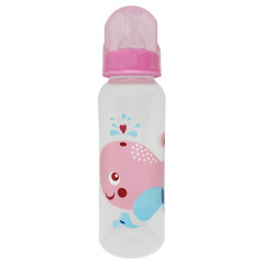 Пляшечка для годування "Кит" Mega Zayka MGZ-0206 (Pink) 250 мл Петрове