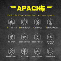 Тактичний наручний годинник чоловічий North Edge Apache 3 Black Конотоп