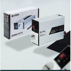 Перетворювач автомобільного струму S-link 12 220W 200W інвертор для котла чиста синусоїда (1756375660) Орехов