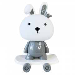 Нічник дитячий Зайчик на скейті Mega Zayka MGZ-1407 (Grey) Коростень