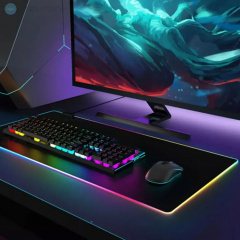 Килимок для ігрової миші та клавіатури з підсвічуванням Feel Fit RGB 80x30 см Чорний (21121) Володарськ-Волинський