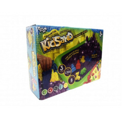 Комплект креативного творчества "Кинетический песок" "KіdSand" Danko Toys KS-02-02U 1200 г + песочница Доманёвка