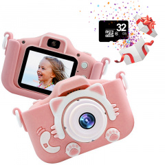 Дитячий цифровий фотоапарат Smart Kids Кішечка 32 Гб Рожевий FB 25261891 Михайлівка