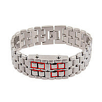 Годинник-браслет Led Watch Iron Samurai, Сріблястий з червоними світлодіодами ( IBW012SR ) Чернигов