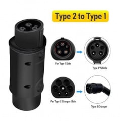 Перехідник Type 2 J1772- Type 1 Bluefield Mennekes IEC 62196-2 Black (22050567) Ворожба
