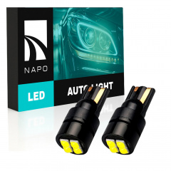 Комплект світлодіодних ламп Napo LED T10-3030-4smd W5W T10 2 шт Білий (2470575745) Фастов