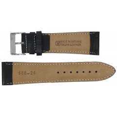 Ремінець для годинника Mykhail Ikhtyar зі шкіри 24 мм Чорний (S606-24S black) Чернігів