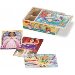 Дерев'яний пазл 4 в 1 Melissa&Doug "Казкові друзі" 12х4 елементів 15х20 см MD9520 Хмельник