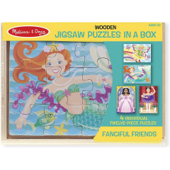 Дерев'яний пазл 4 в 1 Melissa&Doug "Казкові друзі" 12х4 елементів 15х20 см MD9520 Хмельник