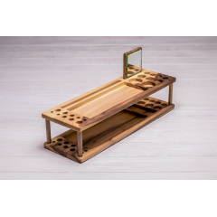 Дерев'яний холдер для зберігання косметики із дзеркалом ecoWalnut 440x140x110 мм Киев