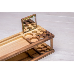 Дерев'яний холдер для зберігання косметики із дзеркалом ecoWalnut 440x140x110 мм Киев